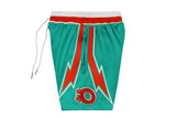 Octane lightening bolt shorts (teal/orange)