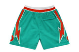 Octane lightening bolt shorts (teal/orange)