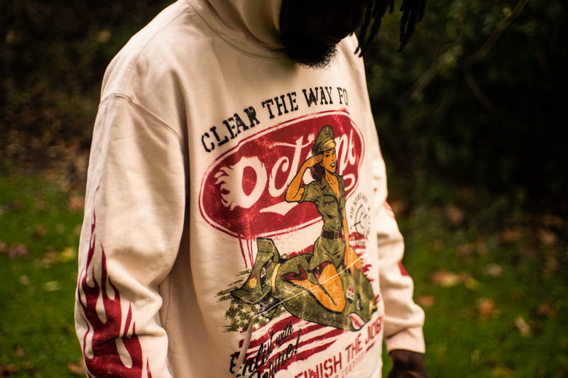 Octane Military Pinup Hoodie(Cream)