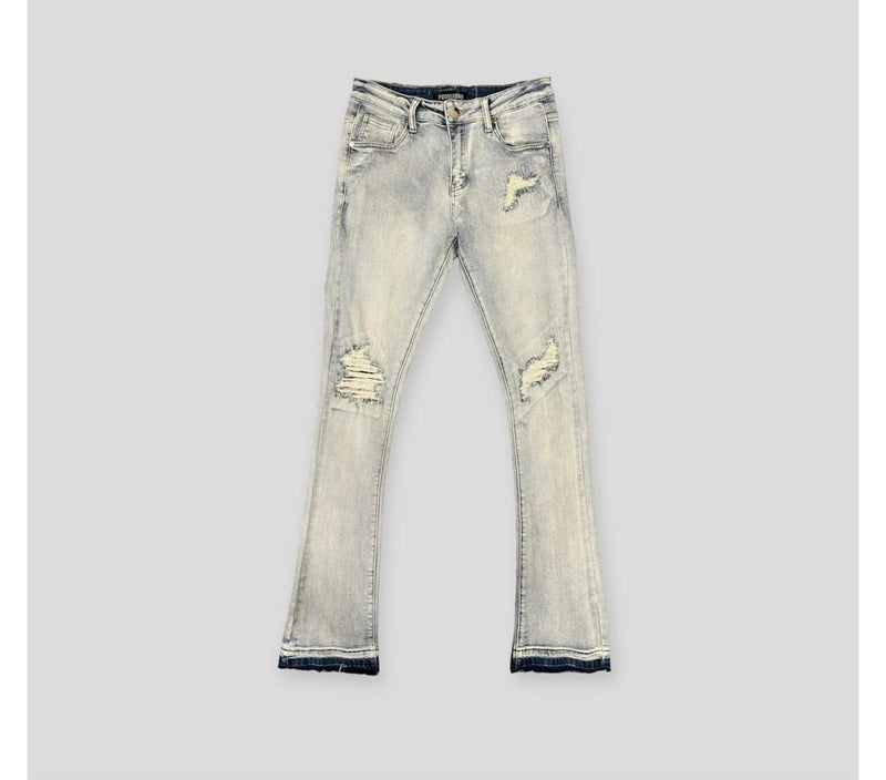 Pheelings “Soulful Serenity” flare stack denim(light blue)