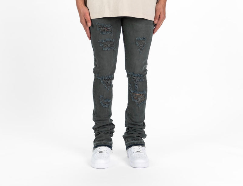 Pheelings “Getting There” Flare Stacked Denim ( Charcoal Blue)