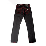 True Religion relaxed straight denim(black/red)