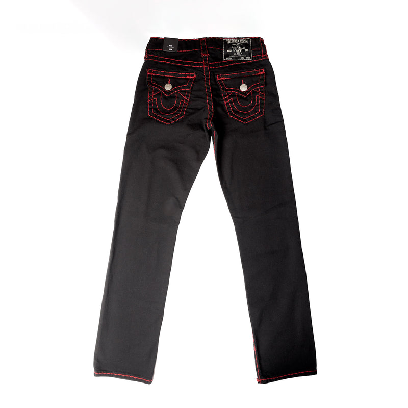 True Religion relaxed straight denim(black/red)