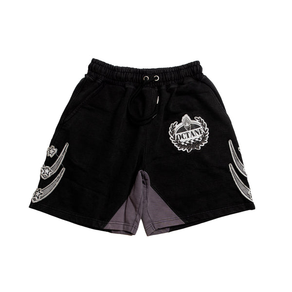 Octane heavyweight hockey shorts (black and grey)
