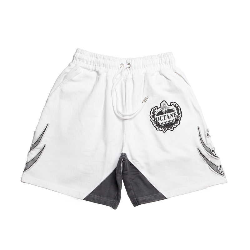 Octane heavyweight hockey shorts (white and grey)