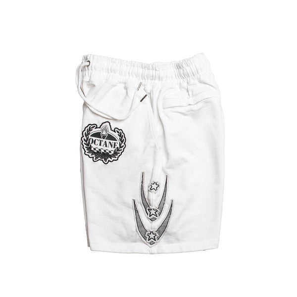 Octane heavyweight hockey shorts (white and grey)