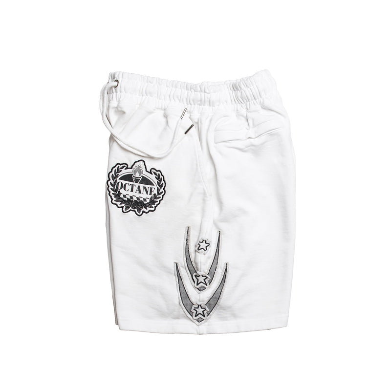 Octane heavyweight hockey shorts (white and grey)