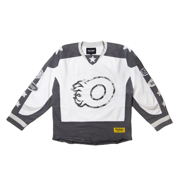 Octane heavyweight hockey jersey(white and grey)