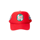 RED TRUCKER HAT