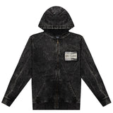 Octane Spark plug zip up hoodie(Black denim wash)