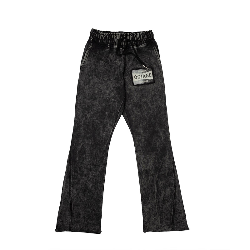 Octane spark plug flare joggers(Black denim wash)