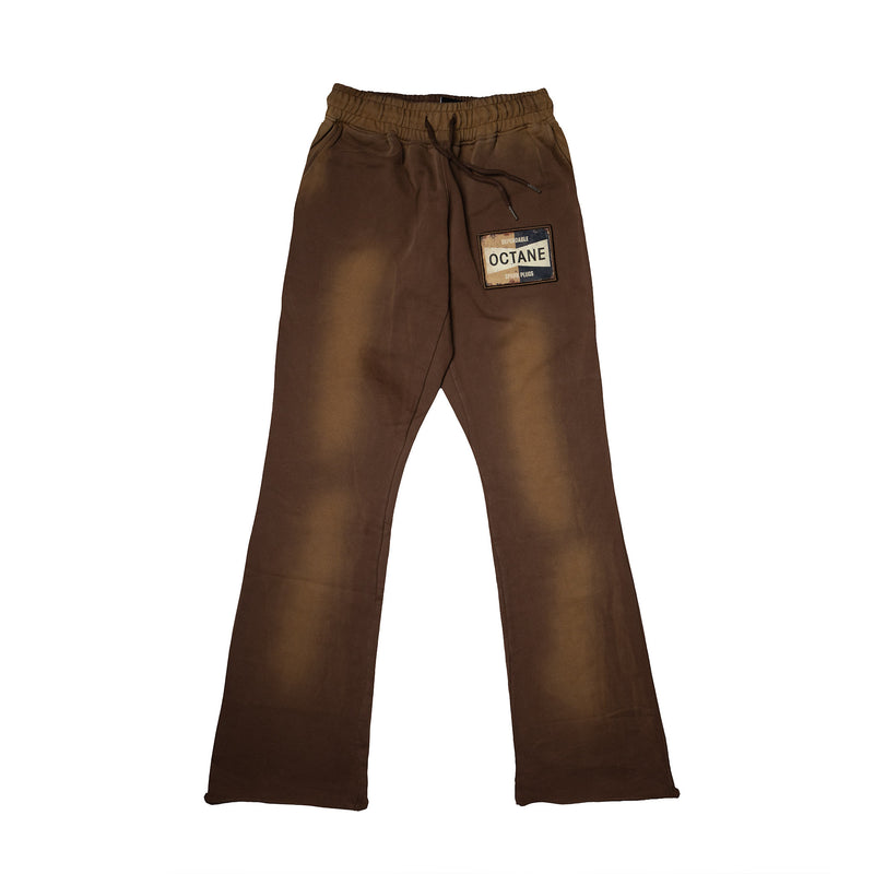 Octane spark plug flare joggers(washed brown)