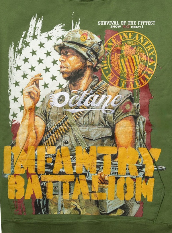 Octane Green Military Hoodie