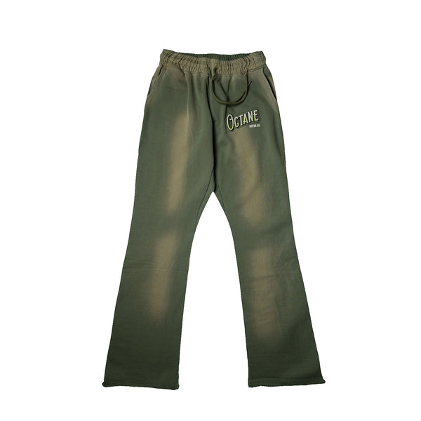 Octane Motor Oil Flare Joggers(Green)