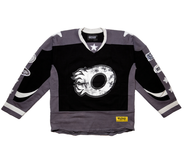 Octane heavyweight hockey jersey(black and grey)