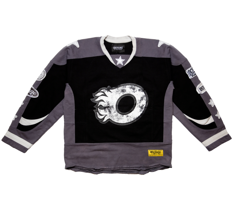 Octane heavyweight hockey jersey(black and grey)
