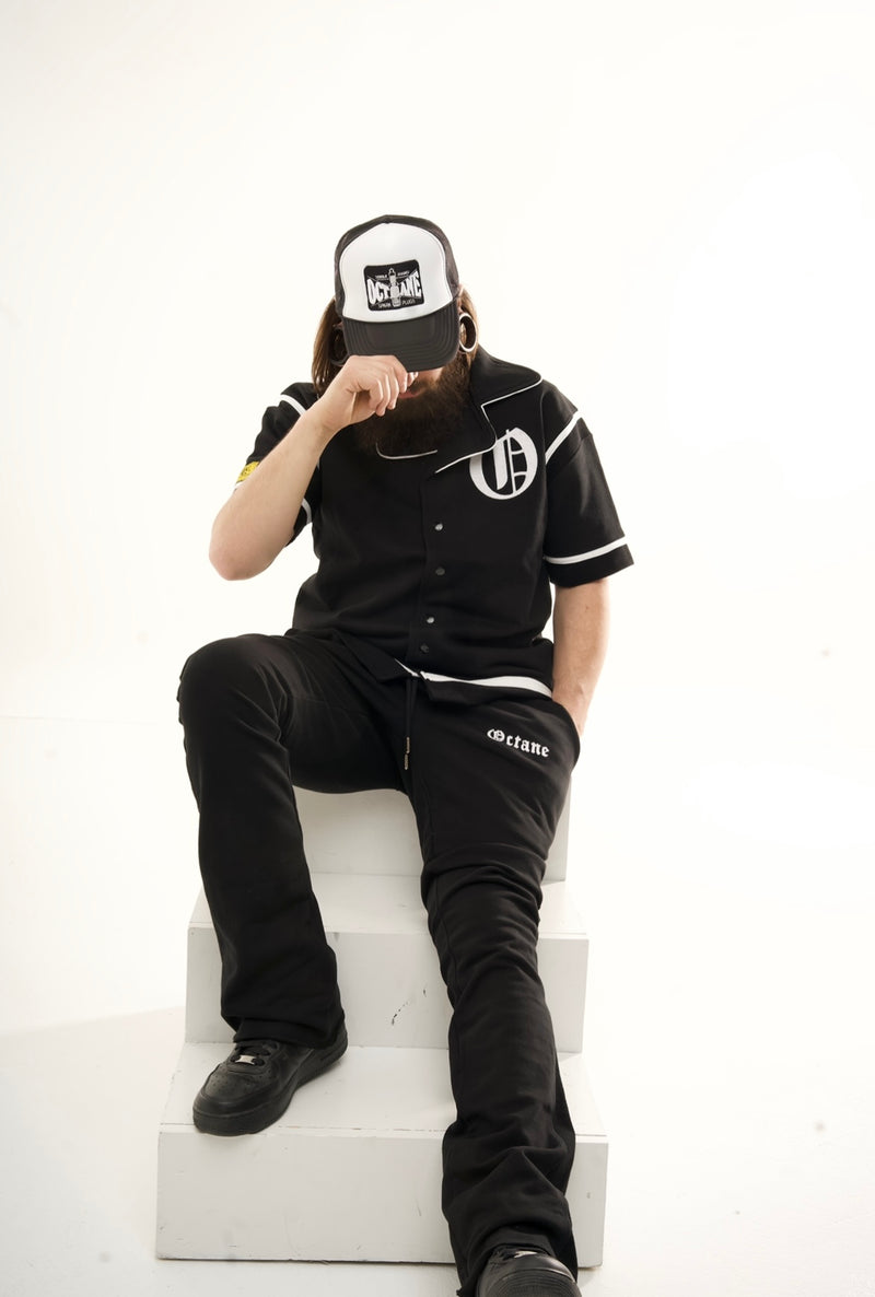 Octane warm up stack/flare pants(black)