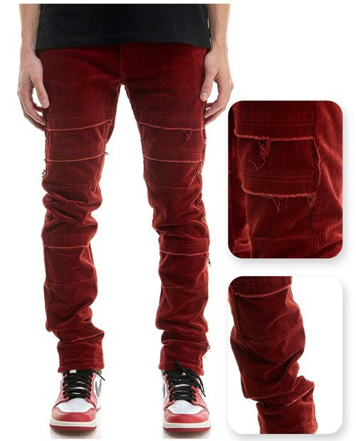 KDNK CORDUROY SKINNY PANTS(burgundy)