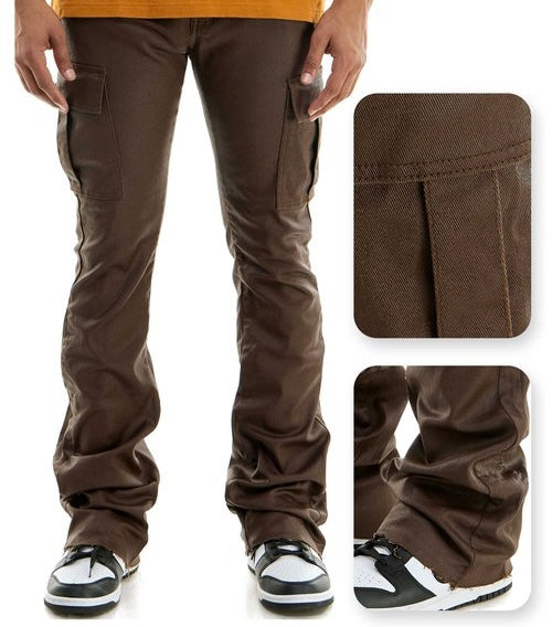 KDNK waxed cargo pants(brown)