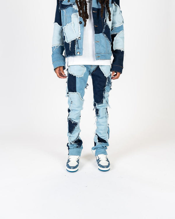 Pheelings “left in the past” flare stack denim(light blue/med blue)