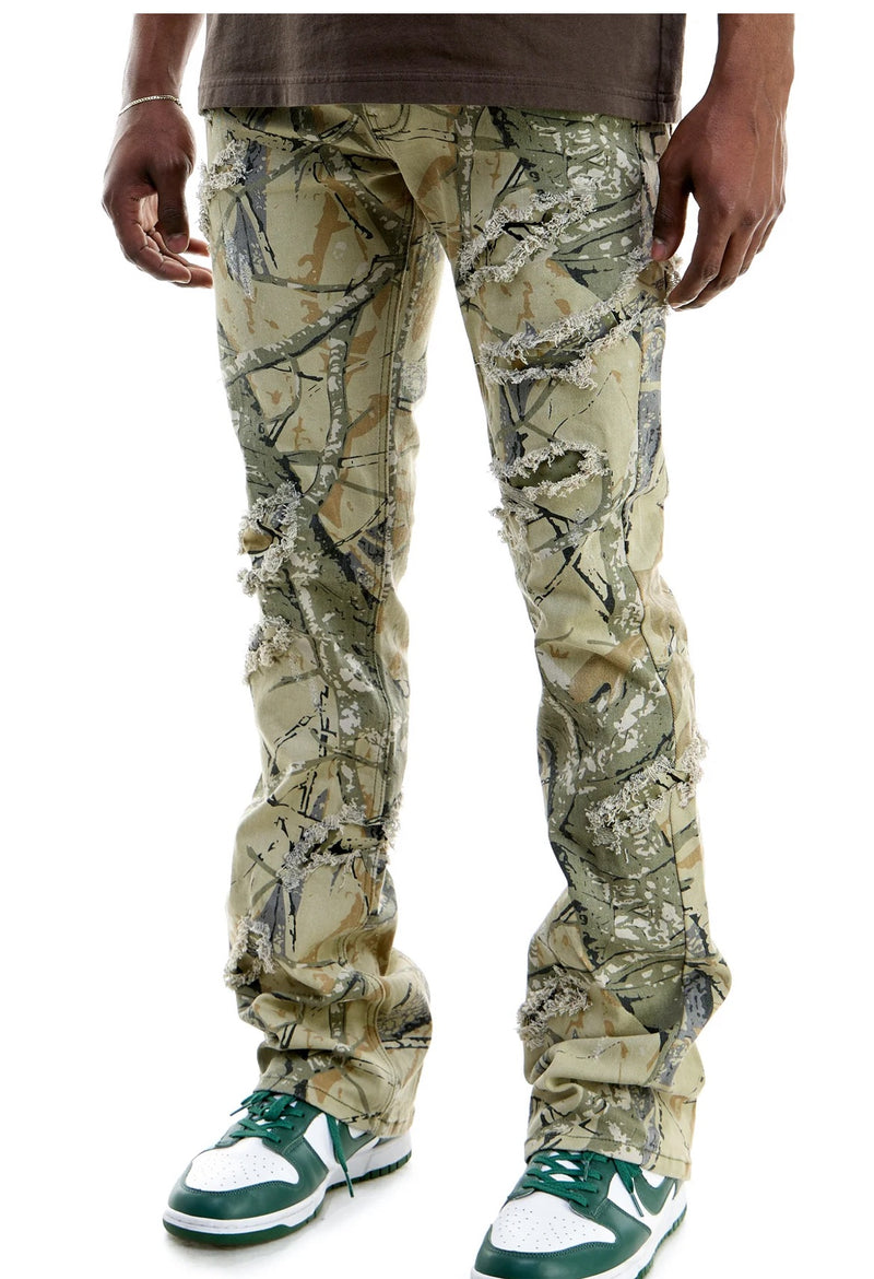 Kdnk squall flare pants(Camo grey)