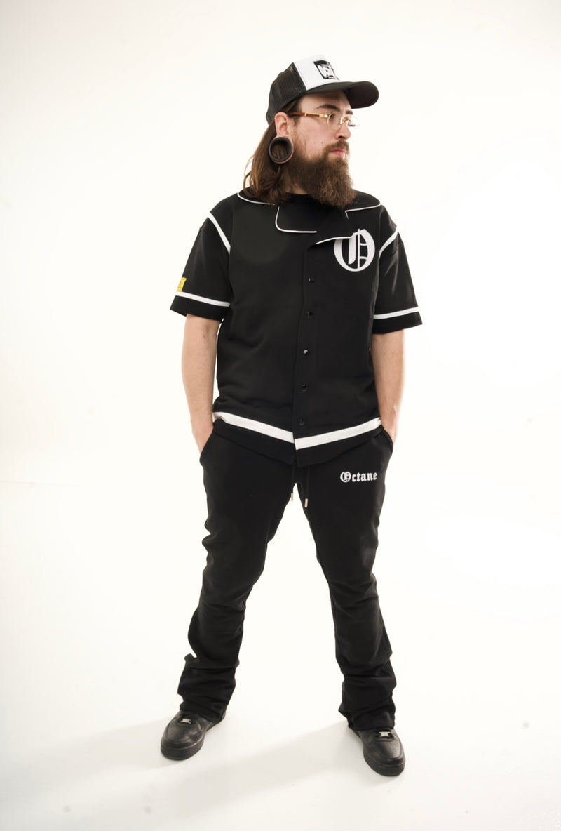 Octane warm up stack/flare pants(black)