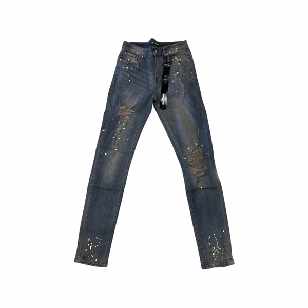 Black Denim brand Green splatter