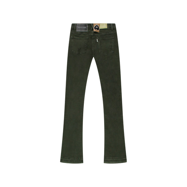 “Now or Never” Flare Stack Denim(Olive)