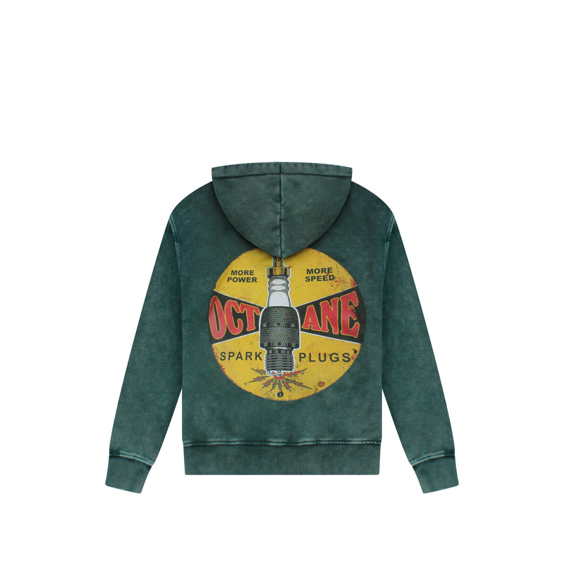 Octane spark plug vintage hoodie(green)