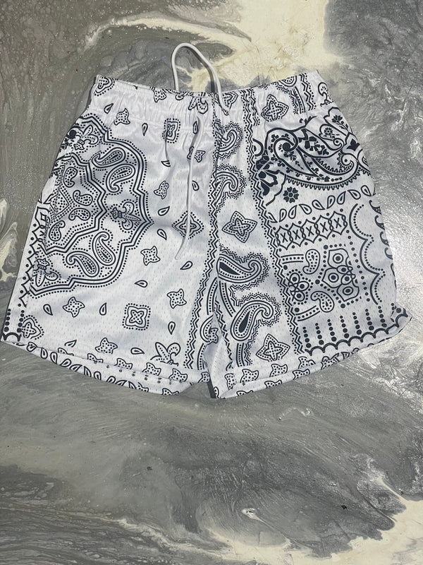 Te paisley shorts(wht/blk)